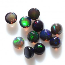 Black opal 3mm round cabochon